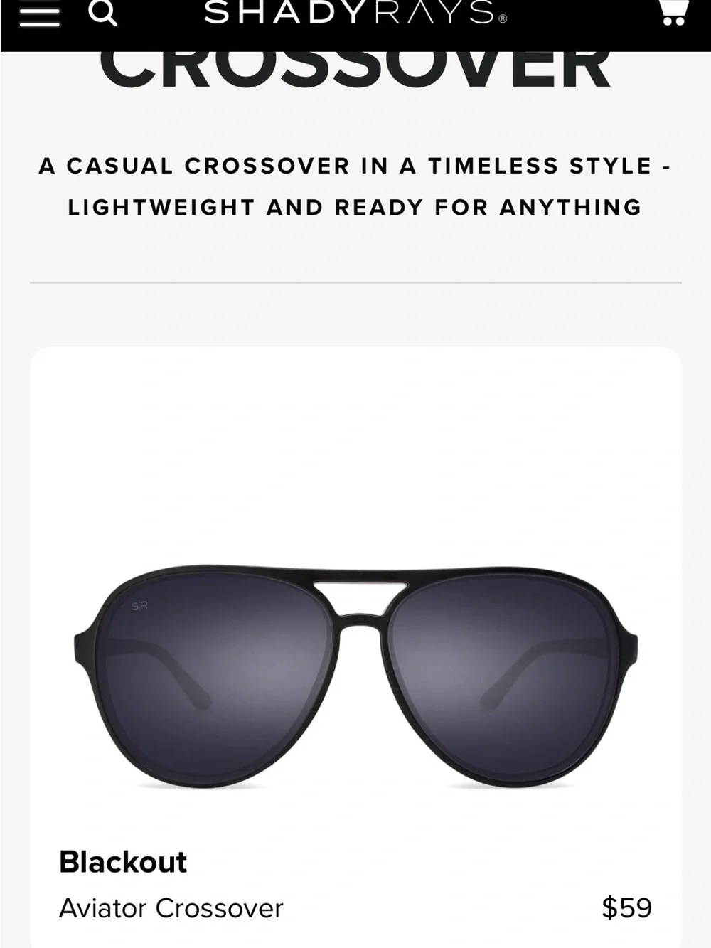 Women's Shady Rays Polarized Black Aviators - no scratches, worn once EUC